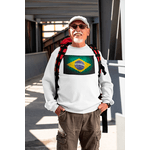 Blusa de frio moletom gola redonda Masculino feminino e infantil bandeira do Brasil super quentinho Alley Surf 