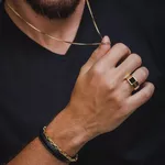 anel em ouro 18k ônix 8g 