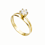 Anel Aro Duplo Ouro 18k com Zirconia Brilhantada Branca 