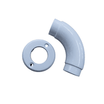 Curva Tubular 1. 1/2 Aluminio com Canopla Branco