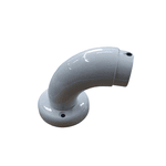 Curva Tubular 1. 1/2 Aluminio com Canopla Branco