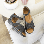 Sandália Comfort Esporão em Couro Legítimo - 190003 - Preto PRETO