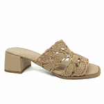 Tamanco Feminino Confortável com Salto Médio em Fibra de Palha - 5940 1471 - Bambu BD BAMBU/BAMBU
