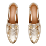 Loafer Laila Couro Dourado