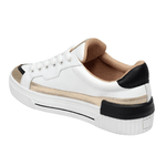 Tênis Casual Lanes Couro Branco/Ouro