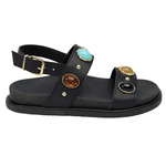 Papete Carol Couro Preto