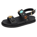 Papete Carol Couro Preto