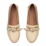 Mocassim Lavínia Couro Dourado