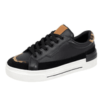 Tênis Casual Lanes Couro Preto/Onça