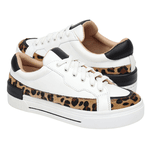 Tênis Casual Lanes Couro Branco/Onça