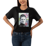 Camiseta Santa Teresinha Algodão Preto Feminina Fé Católica