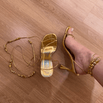 SANDÁLIA BRUNA DOURADA