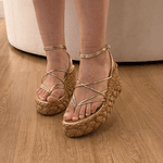 SANDÁLIA ANABELA MIA OURO LIGHT