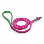 Coleira Para Cachorro Personalizada + Guia de Passeio (Rosa Flúor e Verde Flúor)