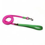 Guia de Passeio Cachorro 80cm Rosa E Verde Flúor