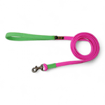 Guia de Passeio Cachorro 80cm Rosa E Verde Flúor