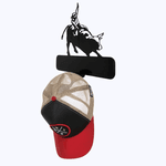 Cabide Suporte Porta Chapéu Boné Country Cowboy Acrílico Preto ou Porta com Fita Dupla Face
