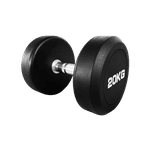 DUMBBELL REDONDO INJETADO 20 KG – PEGADA CROMADA RECARTILHADA