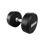 DUMBBELL REDONDO INJETADO 25 KG – PEGADA CROMADA RECARTILHADA
