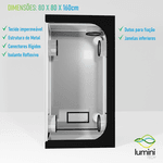 Estufa Cultivo Indoor Grow Box Lumini Tech 1680d 80x80x160cm