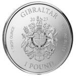 Moeda de Prata Lady Justice 2023 - Gibraltar 1 ozt