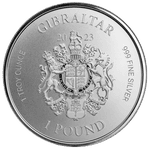 Moeda de Prata Lady Justice 2023 - Gibraltar 1 ozt