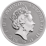  Moeda de Prata Royal Mint Queens Beasts Yale of Beaufort 2 Oz 2019