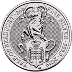  Moeda de Prata Royal Mint Queens Beasts Yale of Beaufort 2 Oz 2019