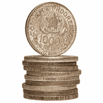 4 Moedas de Prata 900 Brazil 1000 reis (1,15 onças de prata)