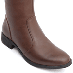 Bota Feminina em Couro Montaria Cano Longo Detalhe Cano Nutella