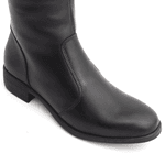 Bota Feminina em Couro Montaria Cano Longo Detalhe Cano Preta