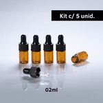 Frasco Vidro Âmbar Conta-Gotas 02ML Preto