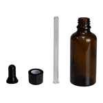 Frasco De Vidro Âmbar Conta-Gotas 50ml Kit c/5 - Preto