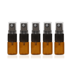 Frasco Vidro Âmbar Spray 02ML Kit c/5 Preto