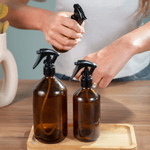 Frasco De Vidro Âmbar 250ml + Mini Gatilho Spray Preta R24