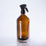 Frasco De Vidro Âmbar 500ml + Mini Gatilho Spray Preta R24