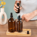 Frasco De Vidro Âmbar Válvula Spray 250ml - Preta