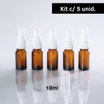Frasco De Vidro Âmbar Spray 10ml Kit c/5 - Branca