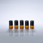 Frasco de Vidro Âmbar Roll-on Fino 01ml Preto