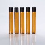 Frasco de Vidro Âmbar Roll-on Fino 10ml Preto