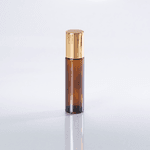 Frasco de Vidro Âmbar Roll-on Grosso 10ml Dourado
