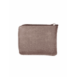 Carteira Masculina Em Couro Legitimo Café Jeans Com Ziper