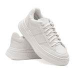 Tênis Masculino Estilo Street Sola Alta Confortável Branco