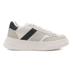Tênis Masculino Estilo Street Sola Alta Confortável Branco Com Cinza