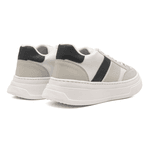 Tênis Masculino Estilo Street Sola Alta Confortável Branco Com Cinza