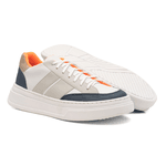 Tênis Masculino Estilo Street Sola Alta Confortável Laranja