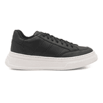 Tênis Masculino Estilo Street Sola Alta Confortável Preto Sola Branca