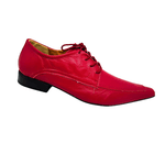 Sapato Masculino Couro Liso Vermelho Estilo Italiano Cod: 942