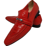 Sapato Masculino Italiano Em Couro Social Executivo Vermelho Outlet