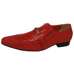 Sapato Masculino Italiano Em Couro Social Executivo Vermelho Outlet